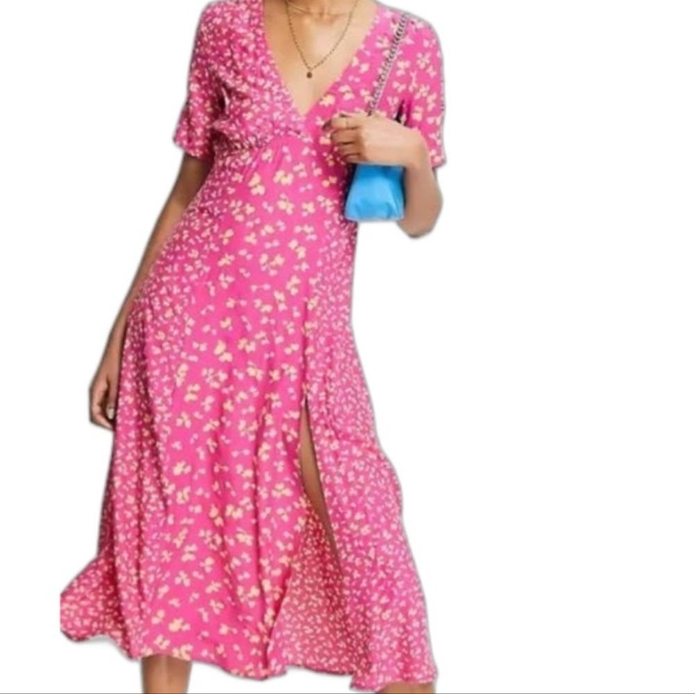 French Connection Pink V-Neck Sundress